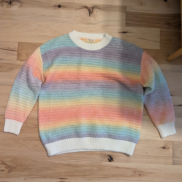 Main Strip Sweaters - Main Strip Women's Rainbow Ombre Sweater Size S